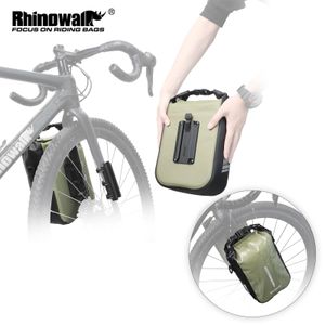 Fietstassen zakken Rhinowalk Bicycle 100 -waterbestendig Quick Release Fork Bag 4L 6L Cycling Front Pack Mount Mount Electric Scooter Voertuig 230815