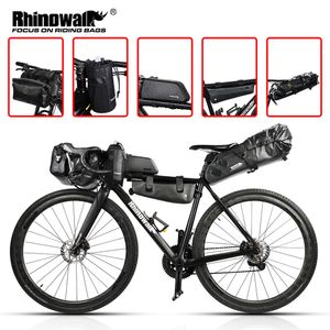 Rhinowalk – ensemble de sacs de vélo étanches, sacoches de guidon, sac de cadre supérieur, sac de selle vtt, sac de bouteille d'eau de voyage 230606