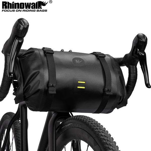 Bolsas de alforjas Rhinowalk Bike Manillar Bolsa impermeable Gran capacidad 4L12L Marco Tubo delantero Ciclismo Tronco Pannier Accesorios 230907