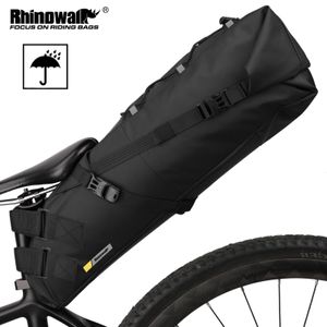 Sacs de sacoche Rhinowalk sac de selle de vélo étanche vtt vélo de route 13L grande capacité sac de cyclisme pliable queue sac arrière accessoires de coffre 230824