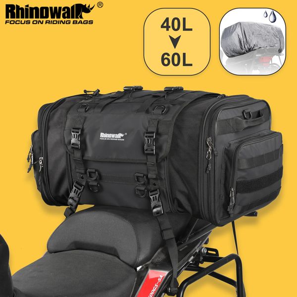 Alforjas Bolsas Rhinowalk Bolsa de asiento trasero para motocicleta 19L 26L 40L 60L Alforja de moto impermeable expandible Paquete de viaje al aire libre de gran capacidad 231030