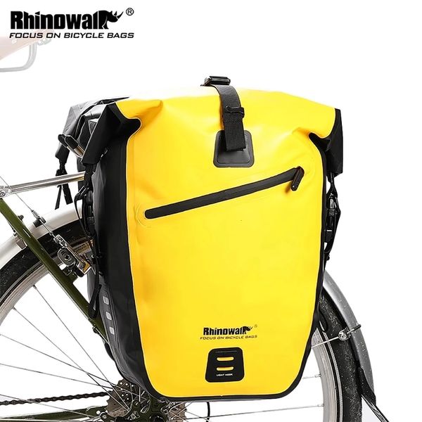 Bolsas de alforjas RHINOWALK Bicicleta impermeable 27L Ciclismo de viaje Cesta de bicicleta Estante trasero Asiento trasero Tronco Bolsas de bicicleta Panniers 221201