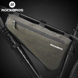 Packtaschen ROCKBROS Fahrradtasche, regenfest, große Kapazität, MTB, Straßenrahmentasche, Dreieckstasche, wasserdichte Abdichtende Tasche, Packtaschenzubehör 230616