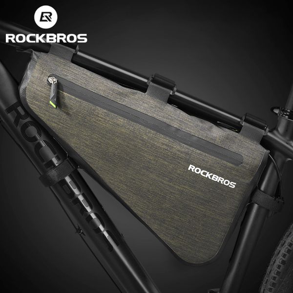 Bolsas de alforjas Bagbros de bicicleta Rockbros Impensas de lluvia Gran capacidad MTB Road Frame Triangle Pouch Popiendo accesorios de calafateo 230815