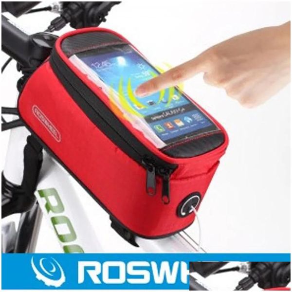 Pañas bolsas Roswheel 42Quot 48quot 55quot pulgadas impermeables en bicicleta de bicicleta de bicicleta de bicicleta frontal bolsita de la caja del portavasos para el teléfono otzps