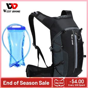 Bolsas de alforjas Bolsa de bicicleta West Biking Bolsa de agua 10L Bolsa de deportes impermeable portátil MTB Bicicleta de carretera Ciclismo Senderismo Escalada Mochila de hidratación 230824