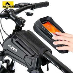 Sacoches WILD MAN sacs de vélo cadre avant vtt sac de vélo étanche écran tactile tube supérieur sac de téléphone portable pour accessoires de cyclisme