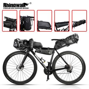 Fietstassen Rhinowalk Bike Set Waterdichte fiets fietstuurstandbalk S frame bovenbuis MTB Zadel Reiswaterfles tas 0201