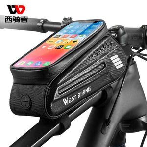 Sacoches s Vélo 1.7-2.5L Cadre Avant Tube Vélo Étanche Téléphone Cas Titulaire 7 Pouces Écran Tactile Sac Vélo Accessoires 0201