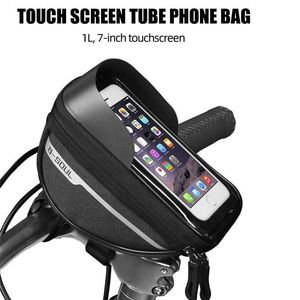 Sacoches s vélo 1L cadre Tube avant vélo vélo étanche support de coque de téléphone 7 pouces écran tactile sac accessoires 0201