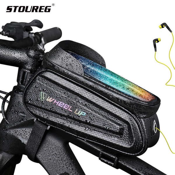 Panniers s marco frontal superior tubo MTB bicicleta ciclismo caso pantalla táctil bolsa para bicicleta teléfono celular accesorios 0201