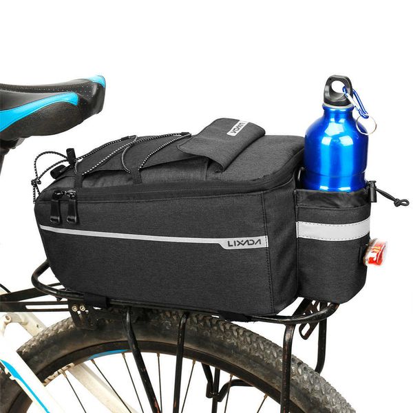 Alforjas s Lixada Enfriador de bicicleta aislado con cubierta para lluvia Ciclismo impermeable Bicicleta Estante trasero Almacenamiento Reflectante MTB Bolsa de alforja 0201