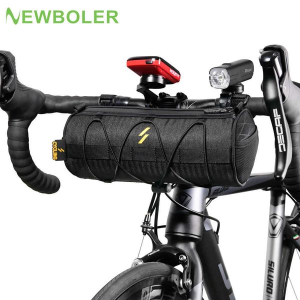 Sacoches s NEWBOLER Vélo Portable Guidon Sacoche Multi-usages étanche Sac À Dos VTT Route Vélo Cadre Tube Sac Bande Élastique 0201