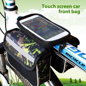 Staandsers S Regendichte vooraan touchscreen Telefoon Mountain Bike Top Tube fietstas met fiets voor fiets 0201