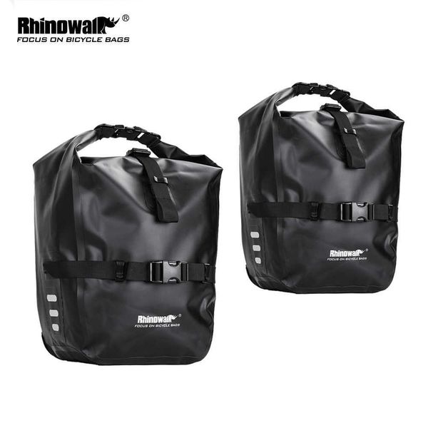 Alforjas s Rhinowalk 2 piezas 20L bicicleta Pannier accesorios impermeable portátil bicicleta maletero paquete viaje ciclismo bolsa 0201