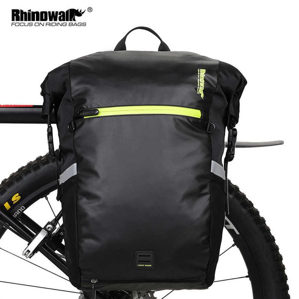 Alforjas s Rhinowalk Pannier 24L impermeable bicicleta asiento trasero ciclismo mochila equipaje bolso de hombro accesorios de bicicleta 0201