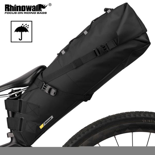 Alforjas s Rhinowalk impermeable de gran capacidad bicicleta sillín alforja ciclismo cola plegable bolsa trasera MTB bicicleta de carretera 0201