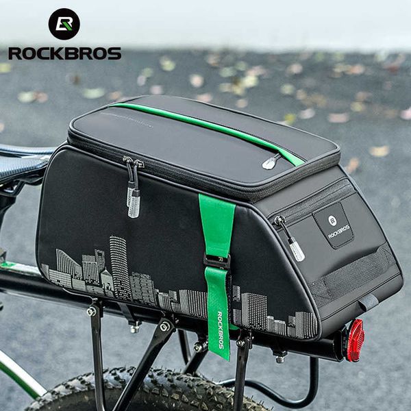 Sacoches s ROCKBROS Porte-vélos Grande Capacité Coffre De Vélo VTT Porte-Siège Arrière Sacoche Sacoche Avec Housse De Pluie Accessoire De Vélo 0201