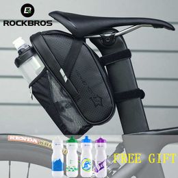 Panniers s ROCKBROS MTB Sillín a prueba de lluvia Ciclismo Bicicleta Bolsa trasera Bicicleta de montaña Asiento trasero Paquete de bolsa trasera 0201