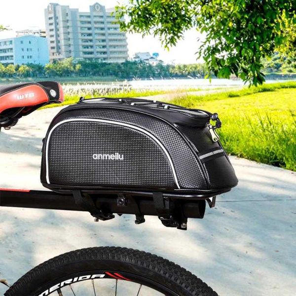 Panniers s Pantalla táctil impermeable MTB Front Beam Bike Gran capacidad 6.5in Phone Case Bag Accesorios para bicicletas 0201