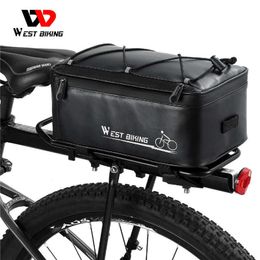 Alforjas s West Biking Bicicleta Ciclismo impermeable 4L Capacidad de gran capacidad Estante trasero Bolsa de equipaje Parte de bicicleta con cubierta de lluvia 0201