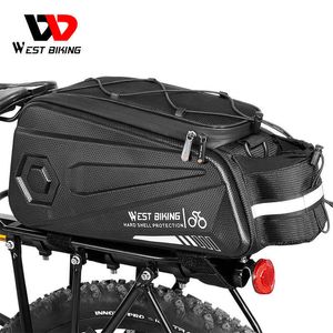 Sacoches s WEST BIKING Porte-vélos Étanche En Cuir De Carbone Siège De Vélo Cargo Sac Arrière Pack Tronc Sacoche Sac À Main 0201