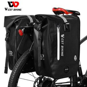 Sacoches WEST BIKING Étanche Vélo 25L Voyage Sac De Cyclisme Multifonctionnel Épaule Sac À Main VTT Vélo De Route Siège Arrière Sacoche Coffre 0201