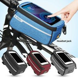 Sacoches TPU Vélo Avant Cadre Tube De Stockage Selle s VTT Vélo De Route Écran Tactile Téléphone Pochette Sac En Plein Air Vélo Accessoires 0201