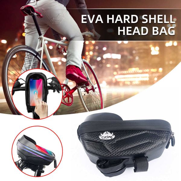 Alforjas impermeables para manillar de bicicleta, cabezal de carcasa dura para ciclismo de montaña, pantalla táctil, soporte para teléfono móvil, bolsas, accesorios para bicicleta 0201