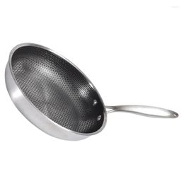 Pannen 10 Inch Koekenpan Anti-aanbak RVS Wok Kookgerei Honingraat Drop Delivery Huis Tuin Keuken Eetkamer Bar Kookgerei Ote95