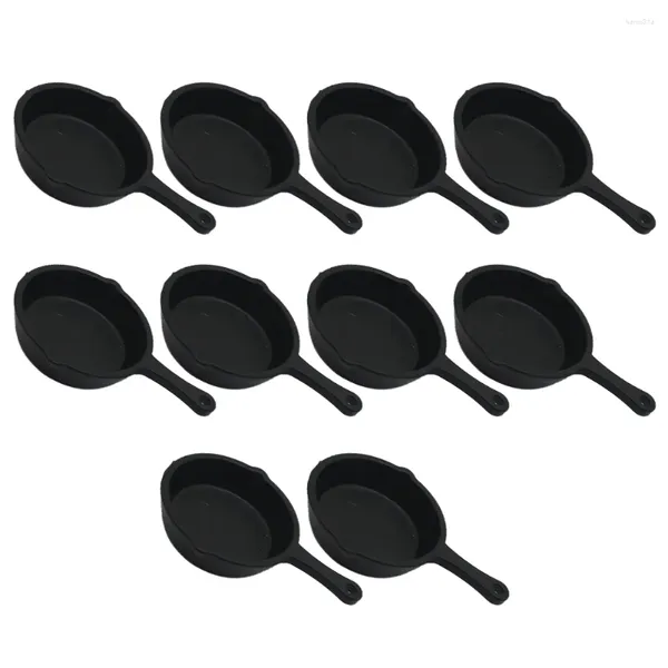 Sartenes 10 Uds Pan colgante Mini freír decoración en miniatura utensilios de cocina utensilios de cocina de plástico