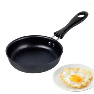 Casseroles 12cm Fer antiadhésif Petite poêle à œufs Pot Mini cuisson Omelette Pan Cuisine Ustensiles de cuisine avec poignée anti-brûlure pour le petit déjeuner