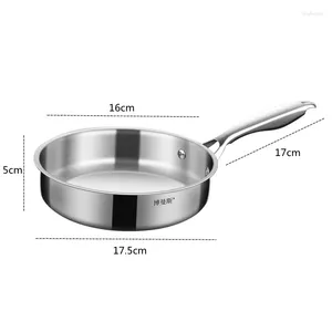 Pans 16/24 cm en acier inoxydable non enduit poêle à frire à la maison Pancake de cuisine antiadhésive Pottes de cuisine Suise de cuisine pour cuisine
