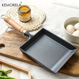 Sartenes 1pc sartén de hierro fundido japonés freír tamagoyaki tortilla negra non stick frío huevo huevo cocina cubierta de masa de gas inducción