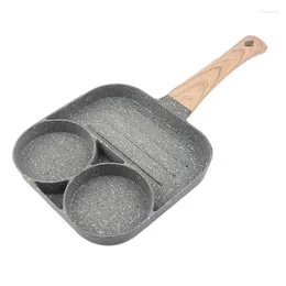 Sartenes Olla para freír de 2 orificios Sartén para tortilla espesada Antiadherente Panqueque Filete Cocinar Huevo Jamón Desayuno Fabricante Utensilios de cocina