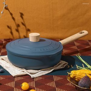 Sartenes 24 cm Mate Esmerilado Antiadherente Hogar Wok Pan Gran Capacidad Cocina de Inducción Gas Olla de Cocina Especial Freír