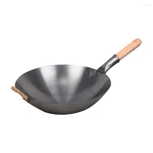 Accessoires de casseroles Wok, poêle à rôtir en acier inoxydable, poêle antiadhésive en bois, plaque chauffante multifonctionnelle