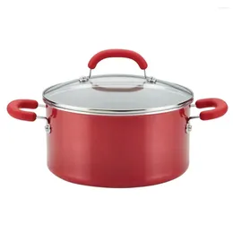 Poêles BOUSSAC 6 Qt Créer De Délicieuses Marmites Antiadhésives En Aluminium Rouge Shimmer