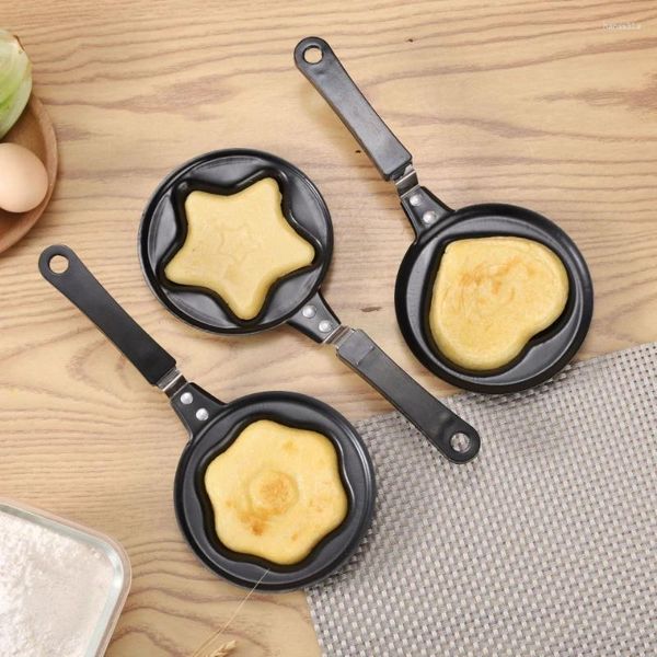 Sartenes de dibujos animados encantadora sartén huevo frito freír mini cocinero antiadherente sartén de desayuno tortilla de amor herramientas de cocina para el hogar