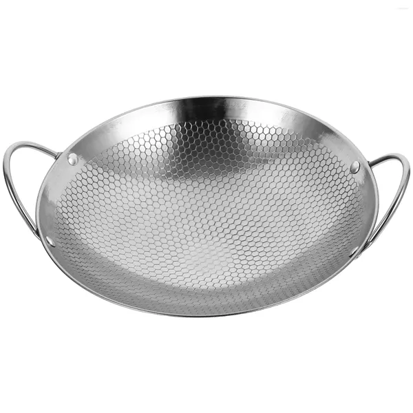 Pans de style chinois en acier inoxydable plaque plate poêle en fonte de fer grillant wok small pots pour la cuisson