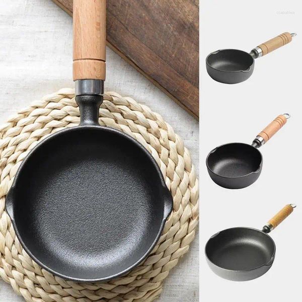 Sartenes Sartén para galletas Hierro fundido Negro Mini Antiadherente Colgable Huevo profundizado Suministros de enfriamiento de cocina