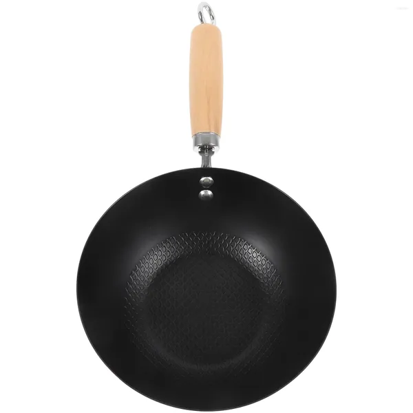 Sartenes Utensilios de cocina Wok de fondo plano Sartén de acero inoxidable para el hogar Sartén de hierro forjado Salteado