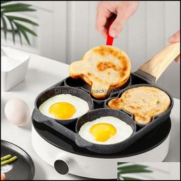 Pannen kookgerei keuken, eetkar huizen tuin 4 gat koekenpan kookpot non-stick pancake maker ontbijt eier hamburger voor gasfornuis ind