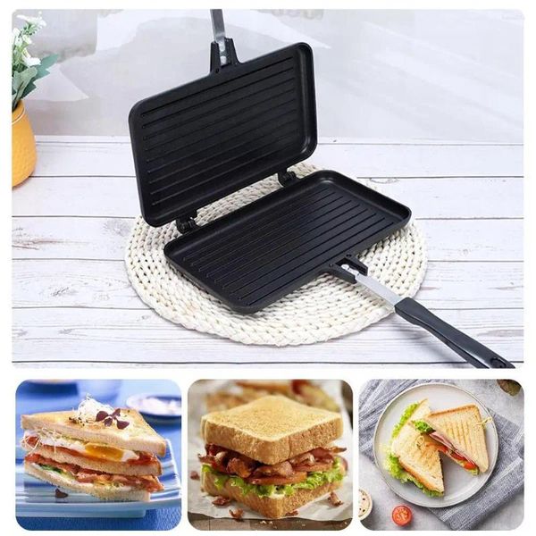 Sartenes Sartén de doble cara Antiadherente Sandwichera Waffle Pancake Snack Plancha Pan Barbacoa Plato Cocina Herramientas de cocina