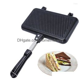 Pannen Dubbelzijdige Sandwich Pan Non-stick Pannenkoek Koekenpan Brood Toast Vorm Voor Ontbijt Energiebesparende Drop Delivery Dhhw0