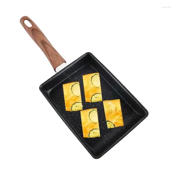Pans Ergonomic Square Japonais Pouser d'oeufs rectangulaires Frying Rold Petit-Braginage Flat Omelette Pancake