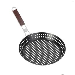 PANS GLILL SANKETET ROND BBQ GRIDDE Rôtissage de cuisson en plein air pour les ustensiles de cuisine
