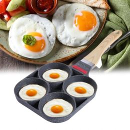 Sartenes H7EA 4 agujeros huevos de aluminio tortillas espesadas freír cocina herramienta de cocina