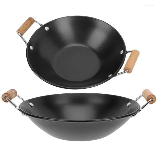 Casseroles Wok à griller robuste, plaque de cuisson en acier inoxydable, couvercle de poêle antiadhésif, ustensiles de cuisine