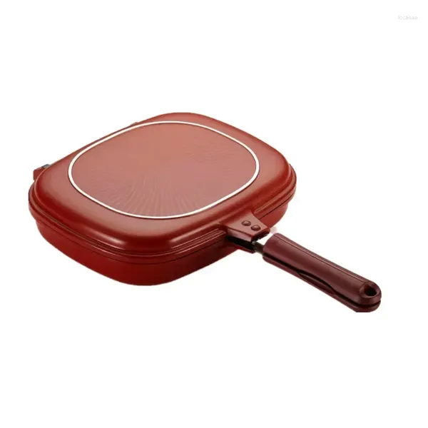 Casseroles de haute qualité 28cm Taille Pan Double Face Grill Fry Ustensiles de cuisine Face Steak Pancake Fournitures de cuisine en plein air